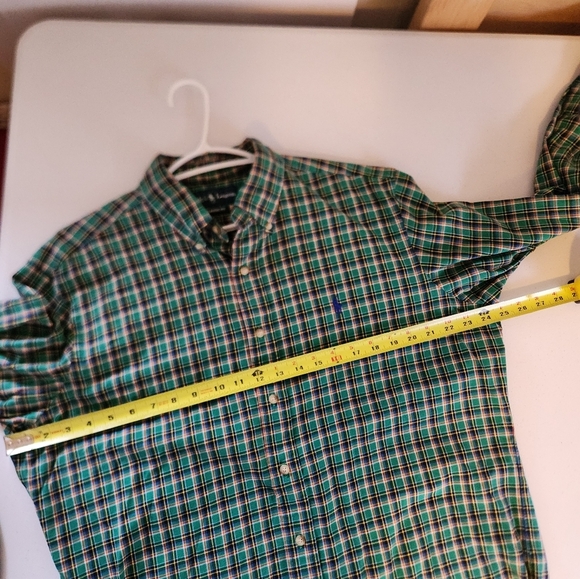 Ralph Lauren Green Plaid Long Sleeve Button Down Shirt Mens Large Pony Classic - Picture 6 of 8